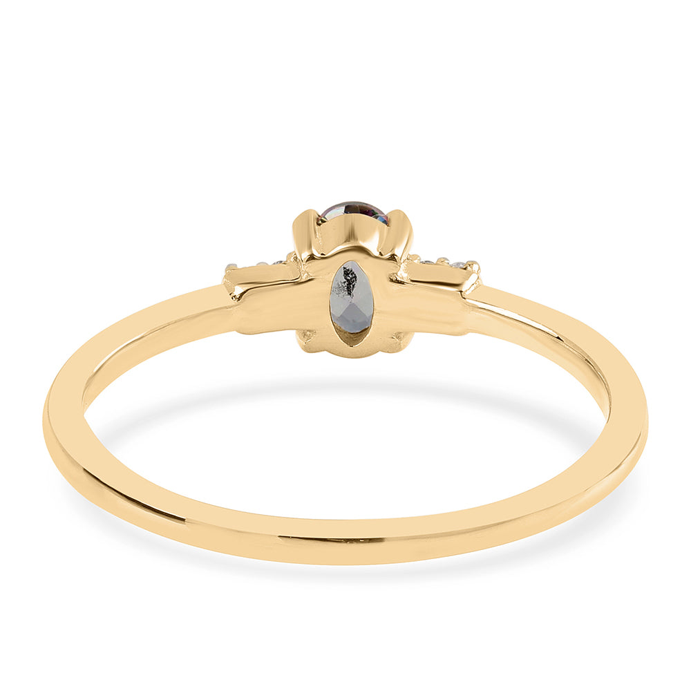 Goldplattierter Silberring mit mystischem Topas und weißem Topas 3