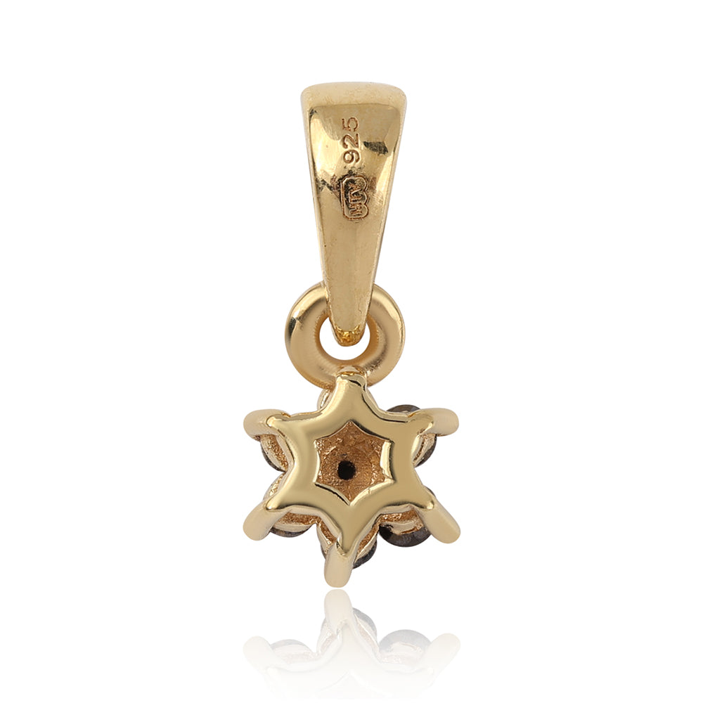 Goldplattierter Silberanhänger mit schwarzem Diamant