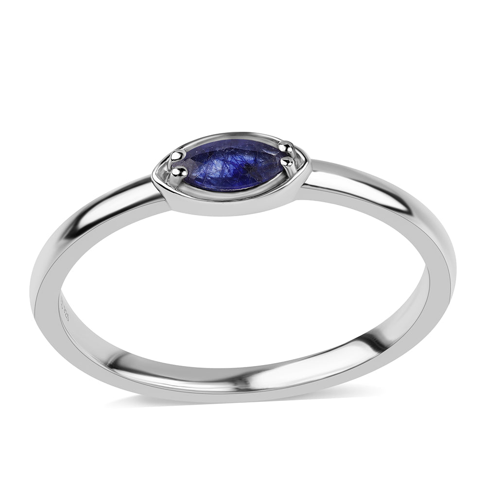 Silberring mit australischem blauem Saphir