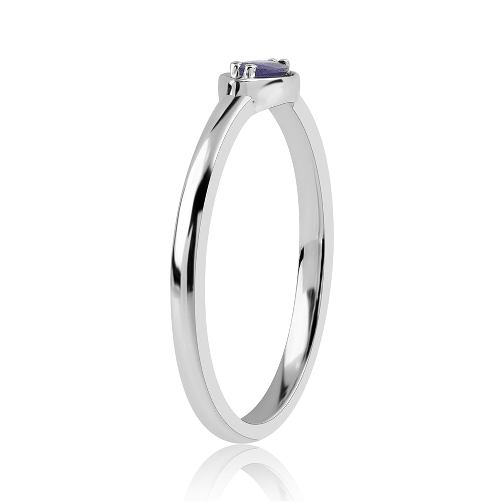 Silberring mit australischem blauem Saphir