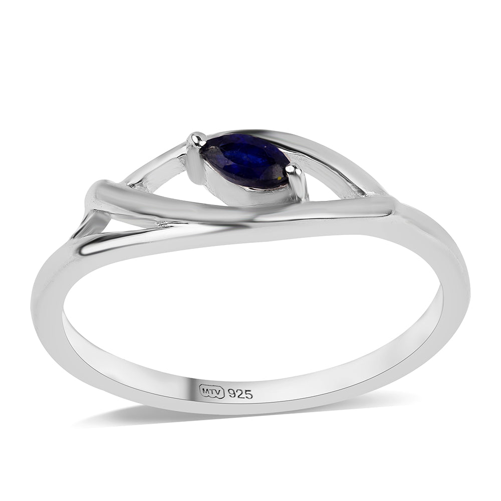 Silberring mit australischem blauem Saphir