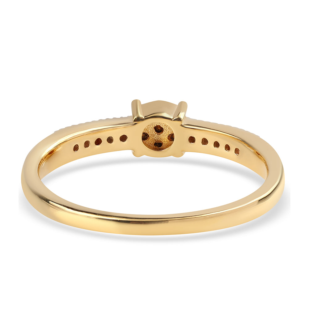 Goldplattierter Silberring mit schwarzem Diamant