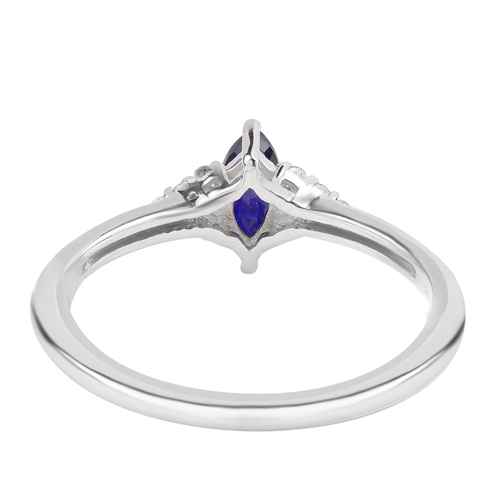 Silberring mit australischem blauem Saphir und weißem Topas