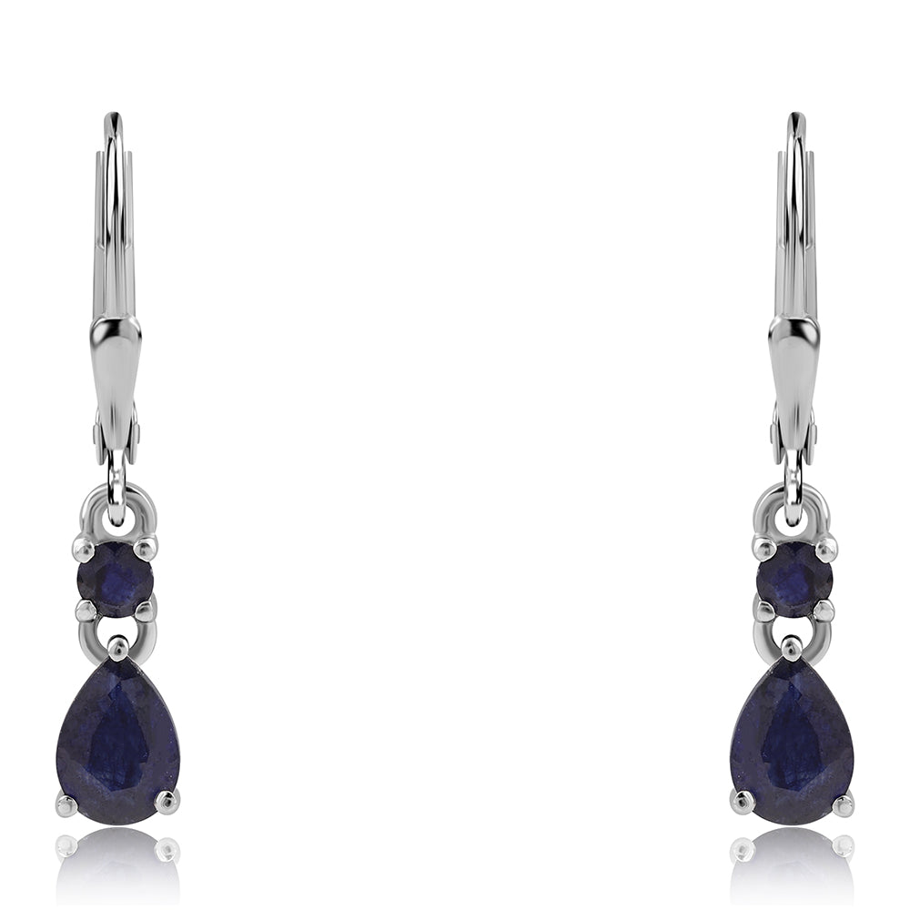 Silberohrringe mit australischem blauem Saphir