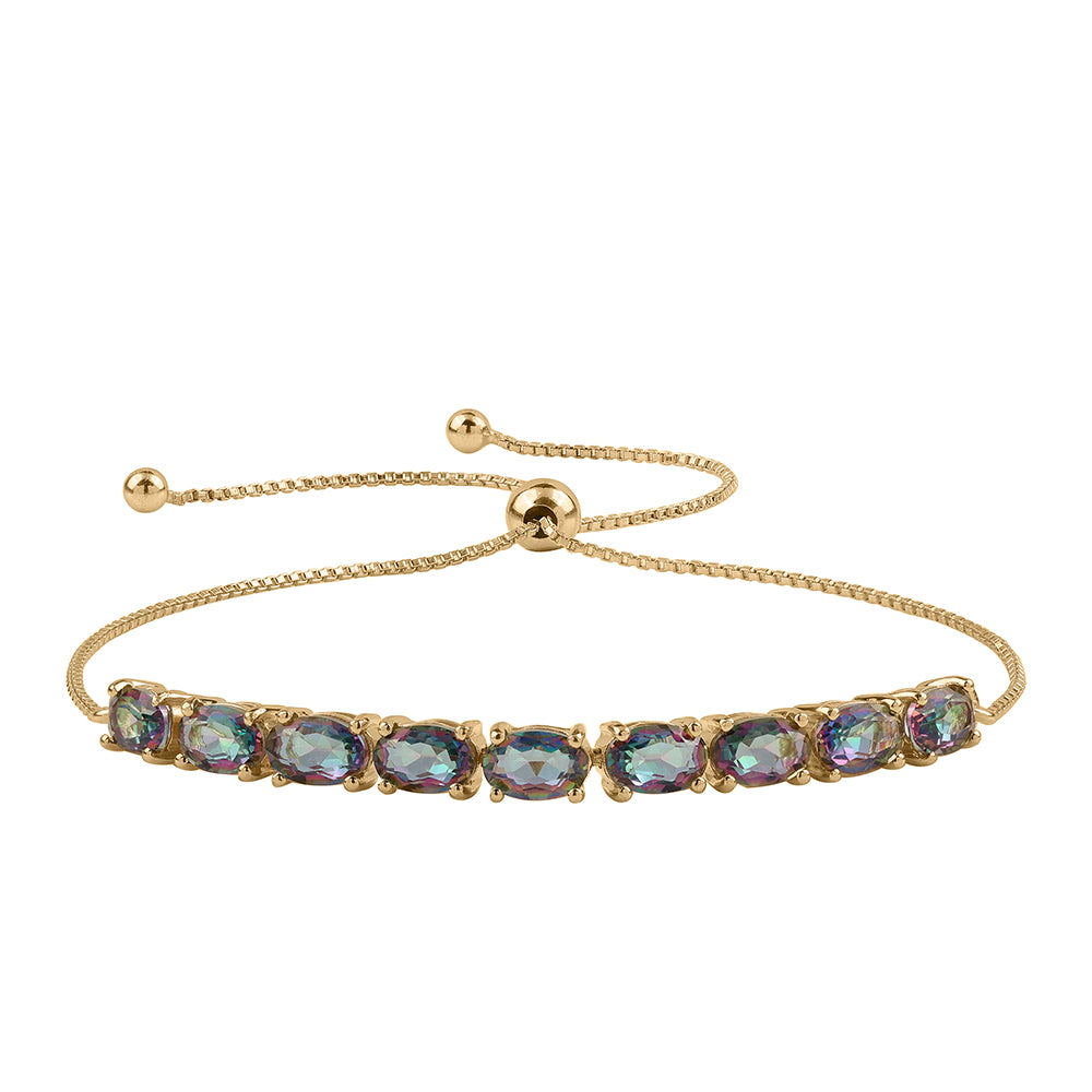Goldplattiertes Silberarmband mit mystischem Topas 1