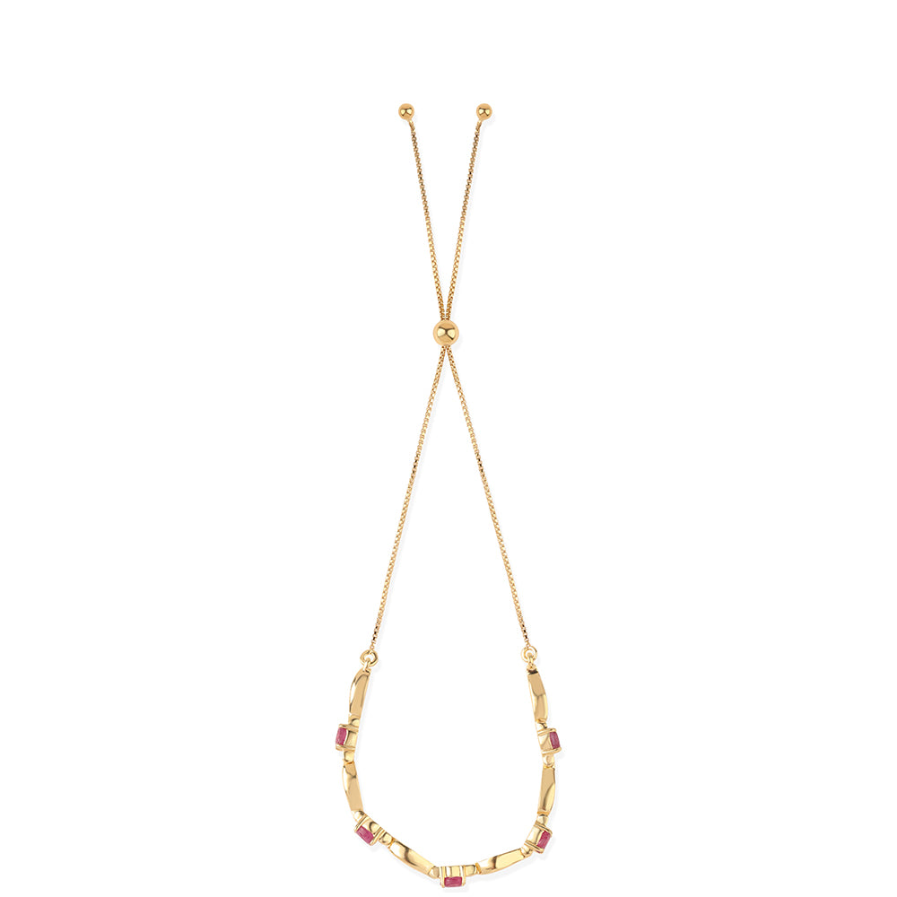 Goldplattiertes Silberarmband mit Rubin aus Mosambik