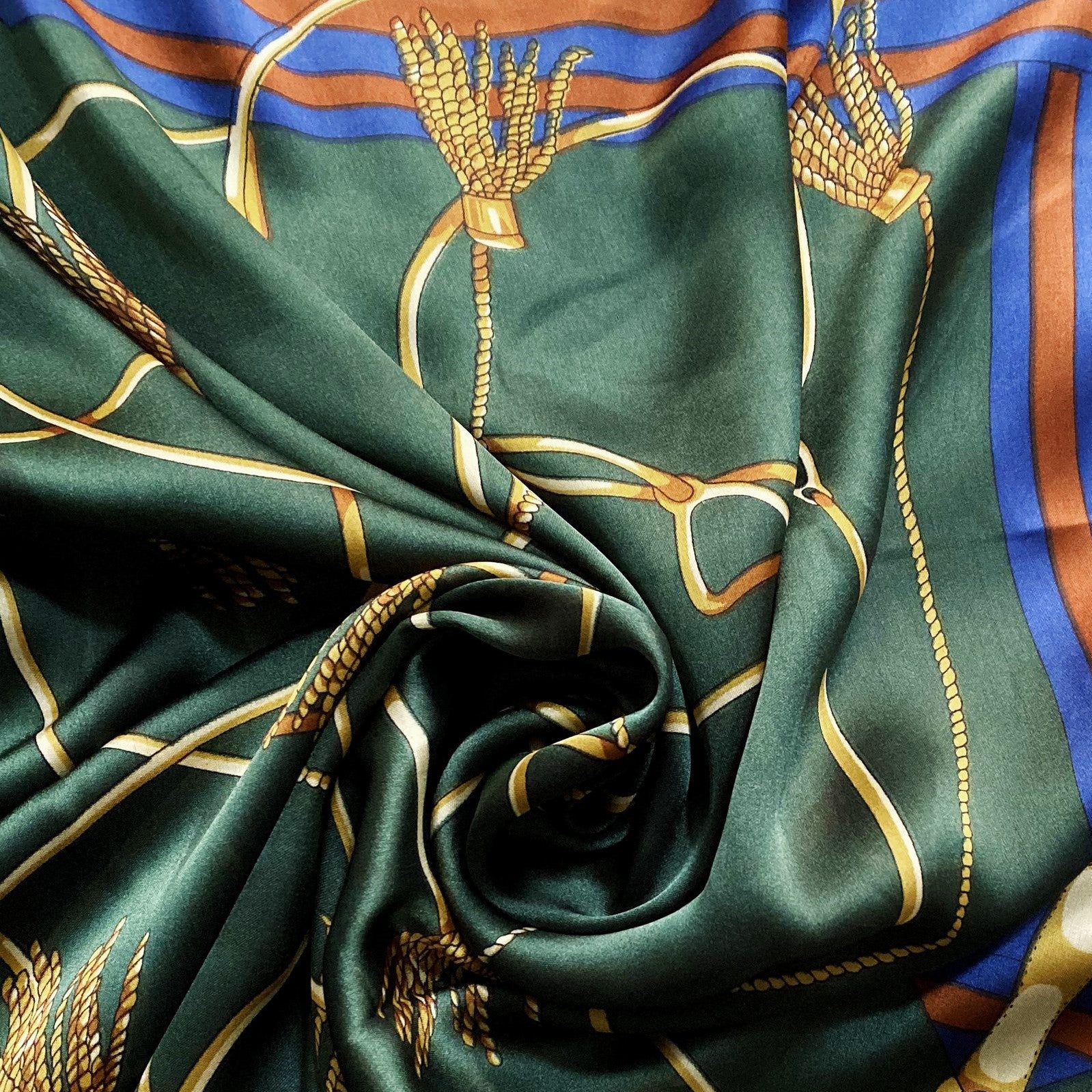 100% Real Silk Scarf, 90 cm x 180 cm, Green, 100% Silk 2
