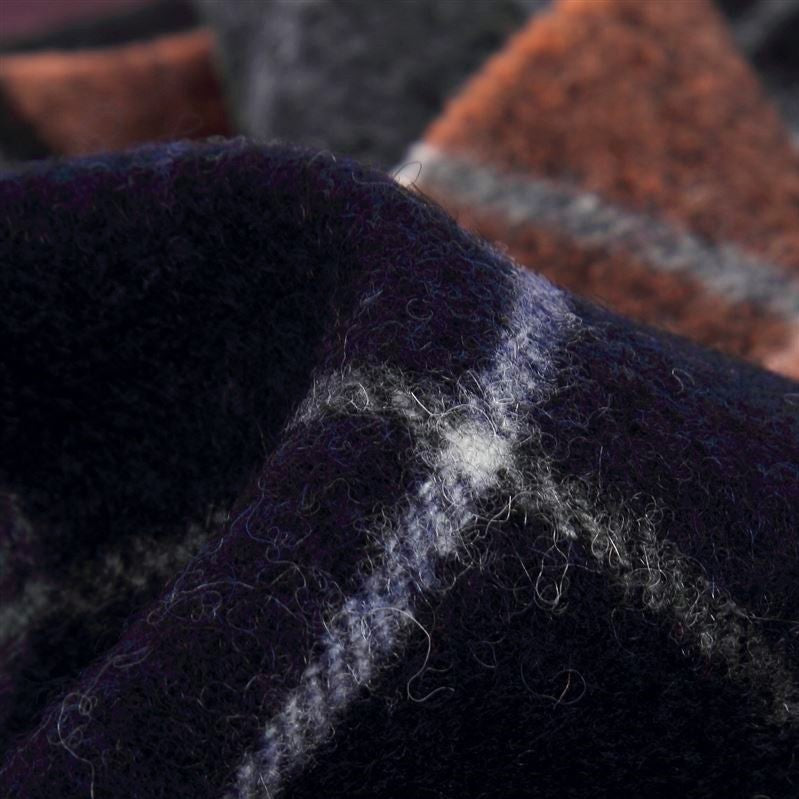100% Wool Scarf, 30 cm x 180 cm, Black and Peach, 100% Wool