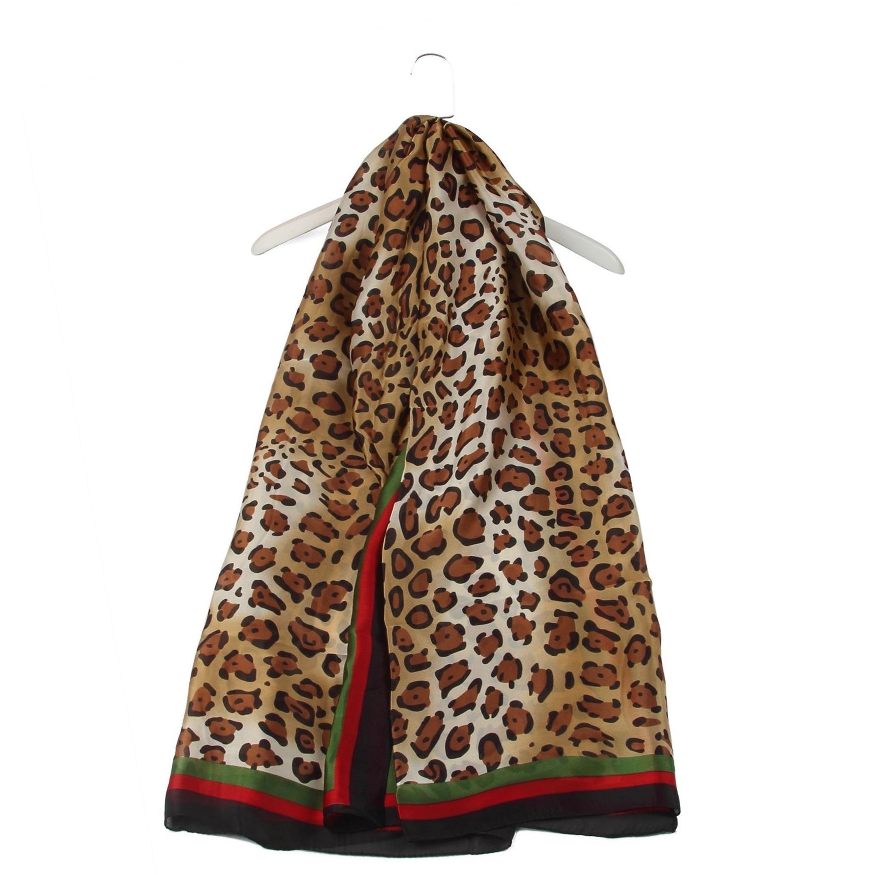 100% Seidenschal, 90 cm x 180 cm, Leopardenmuster 1
