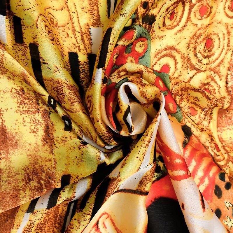 100% Seidenschal, 90 cm x 180 cm, Klimt Der Kuss 2