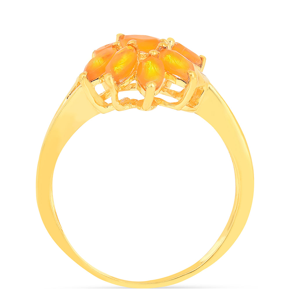 Goldplattierter Silberring mit Feueropal