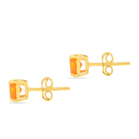 Goldplattierte Silberohrringe mit Feueropal