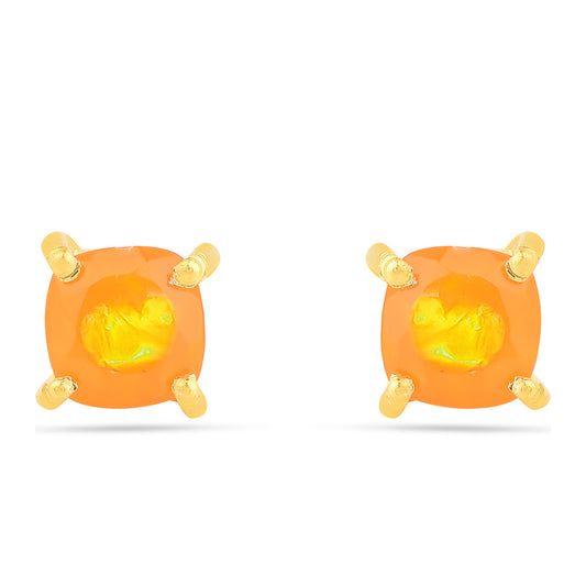 Goldplattierte Silberohrringe mit Feueropal