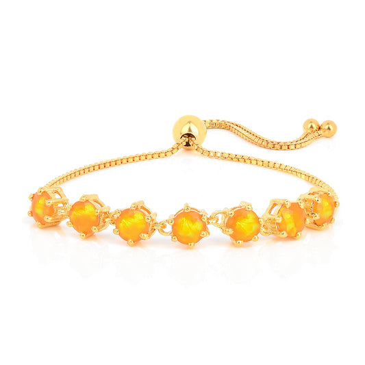 Goldplattiertes Silberarmband mit Feueropal