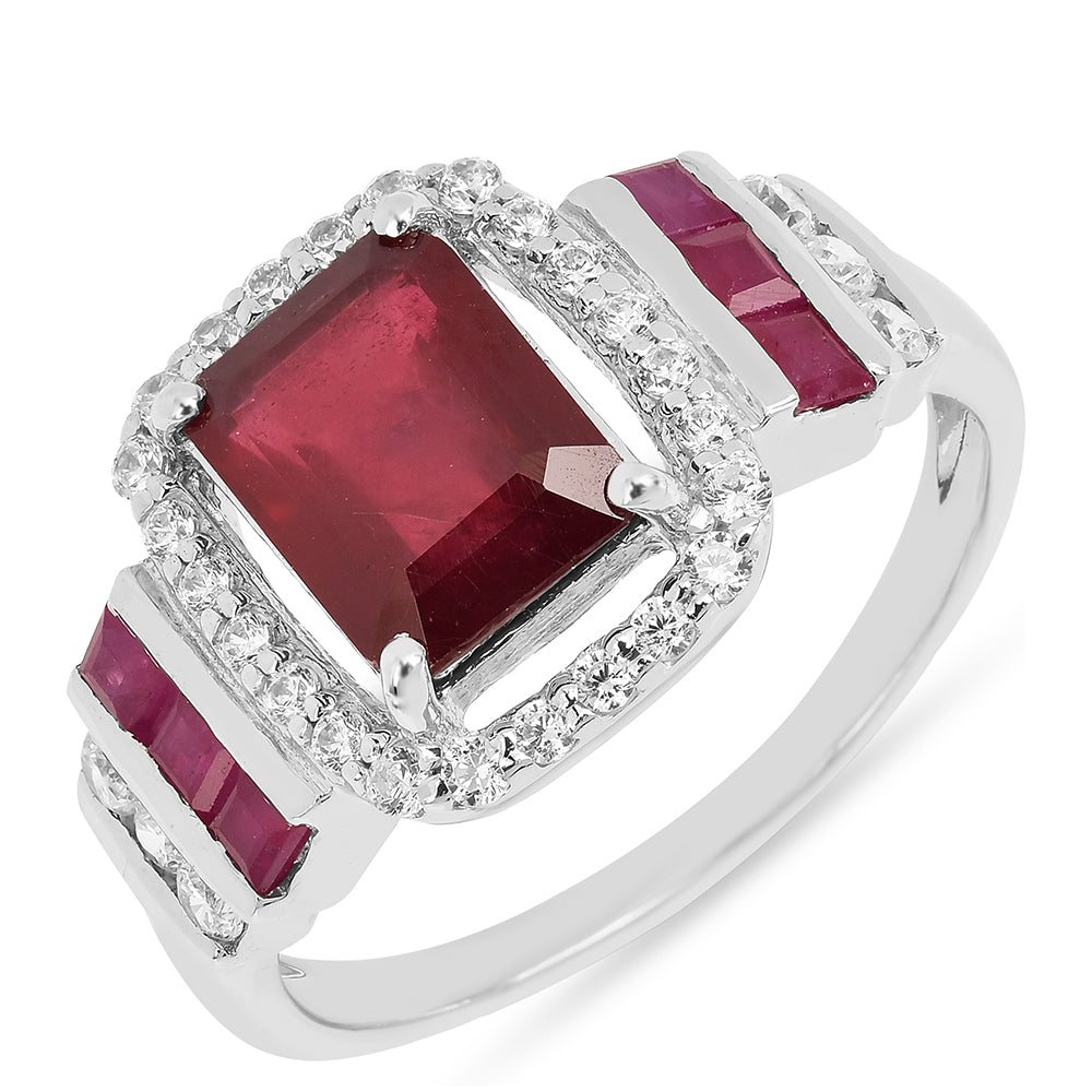 Silberring mit Thai Rubin 1