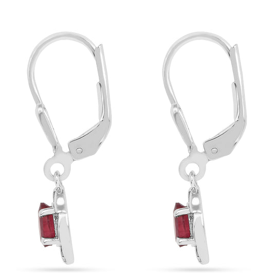 Silberohrringe mit Thai Rubin