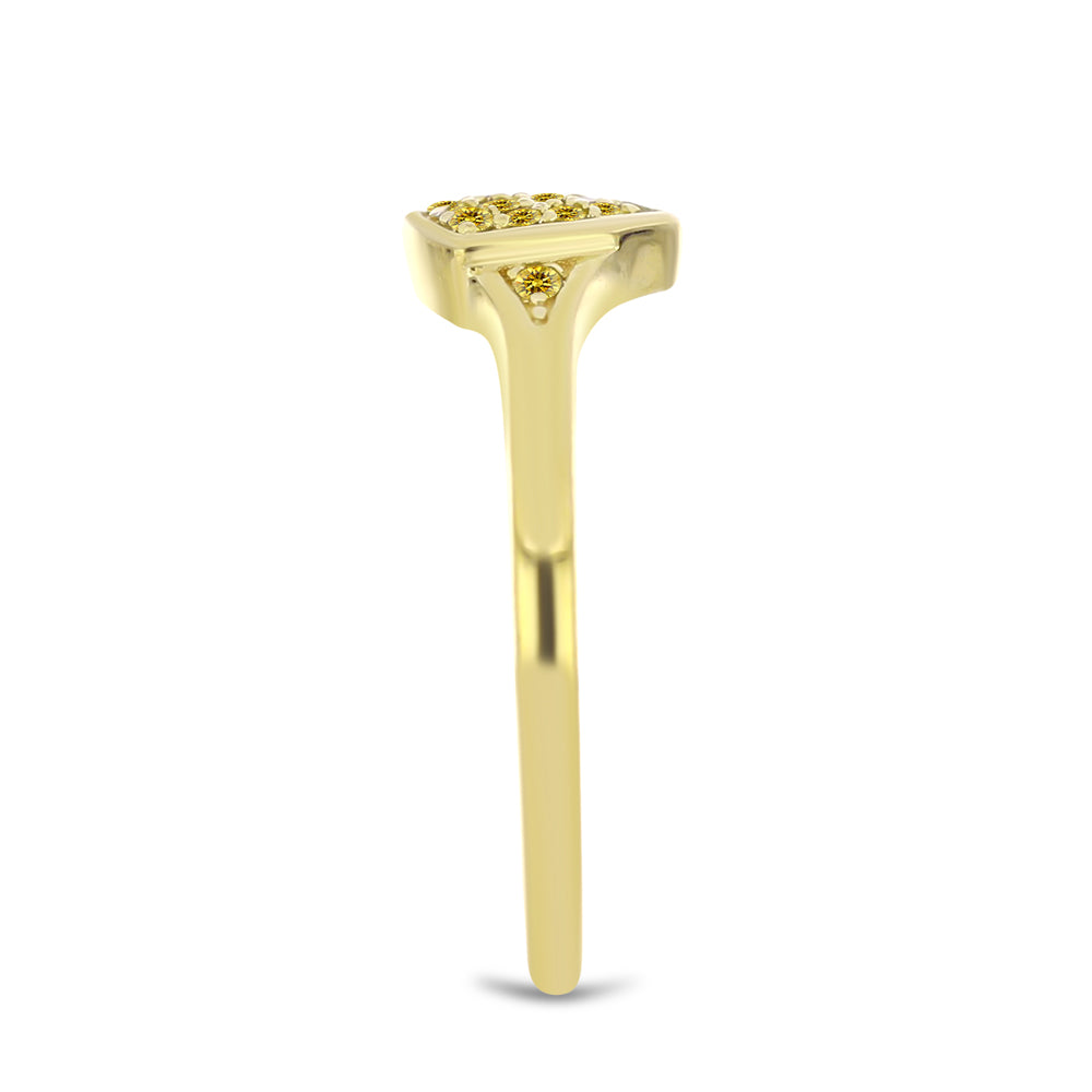 Goldplattierter Silberring mit gelbem Diamant