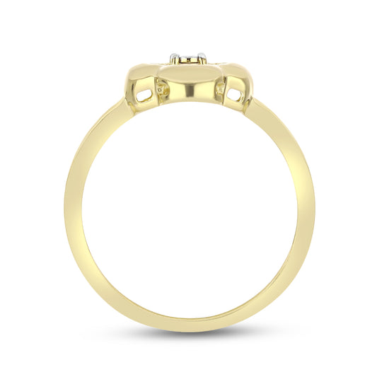 Goldplattierter Silberring mit weißem Diamant