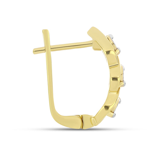 Goldplattierte Silberohrringe mit weißem Diamant