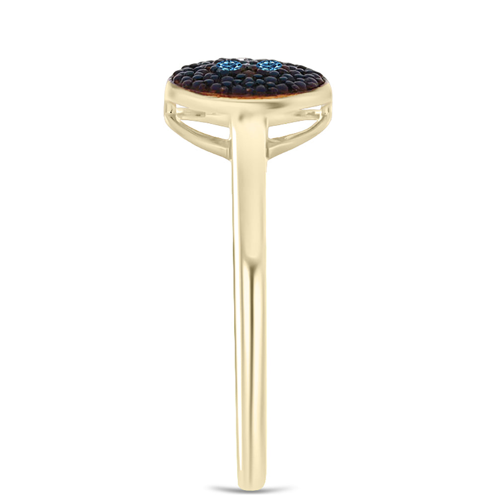 Goldplattierter Silberring mit weißem Diamant