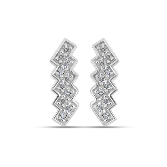 Goldplattierte Silberohrringe mit weißem Diamant