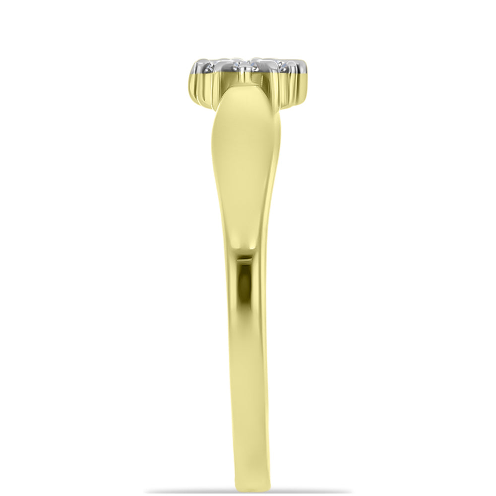 Goldplattierter Silberring mit weißem Diamant