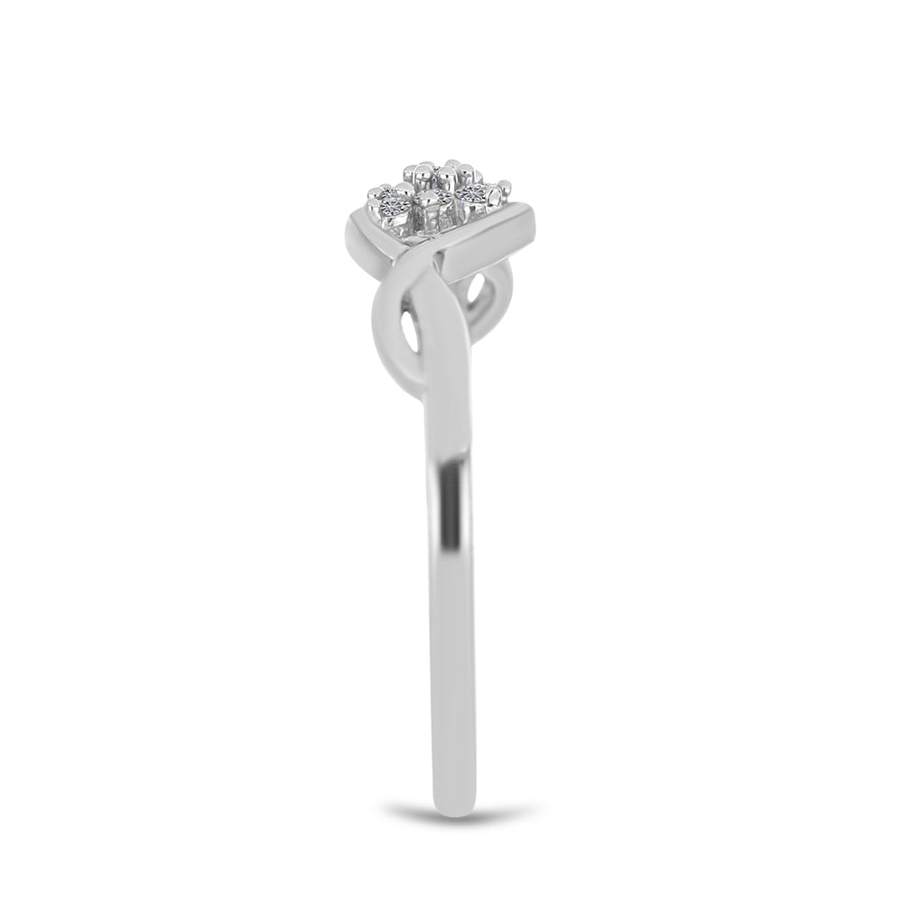 Silberring mit weißem Diamant