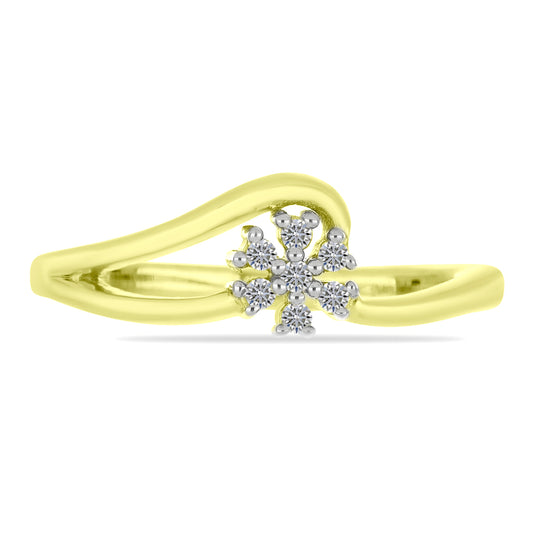 Goldplattierter Silberring mit weißem Diamant