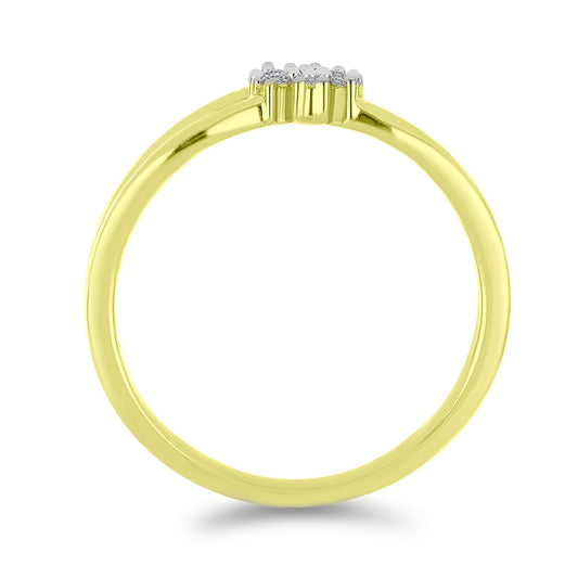 Goldplattierter Silberring mit weißem Diamant
