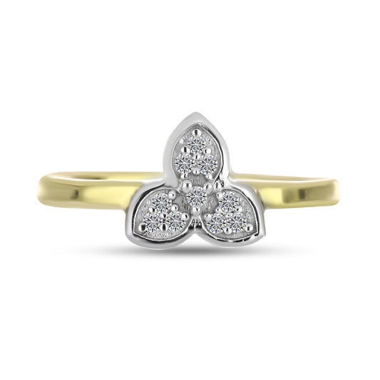 Goldplattierter Silberring mit weißem Diamant