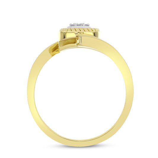 Goldplattierter Silberring mit weißem Diamant