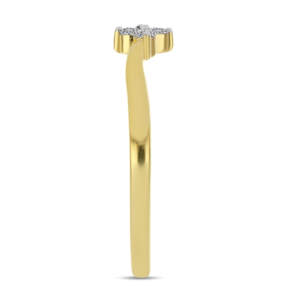 Goldplattierter Silberring mit weißem Diamant
