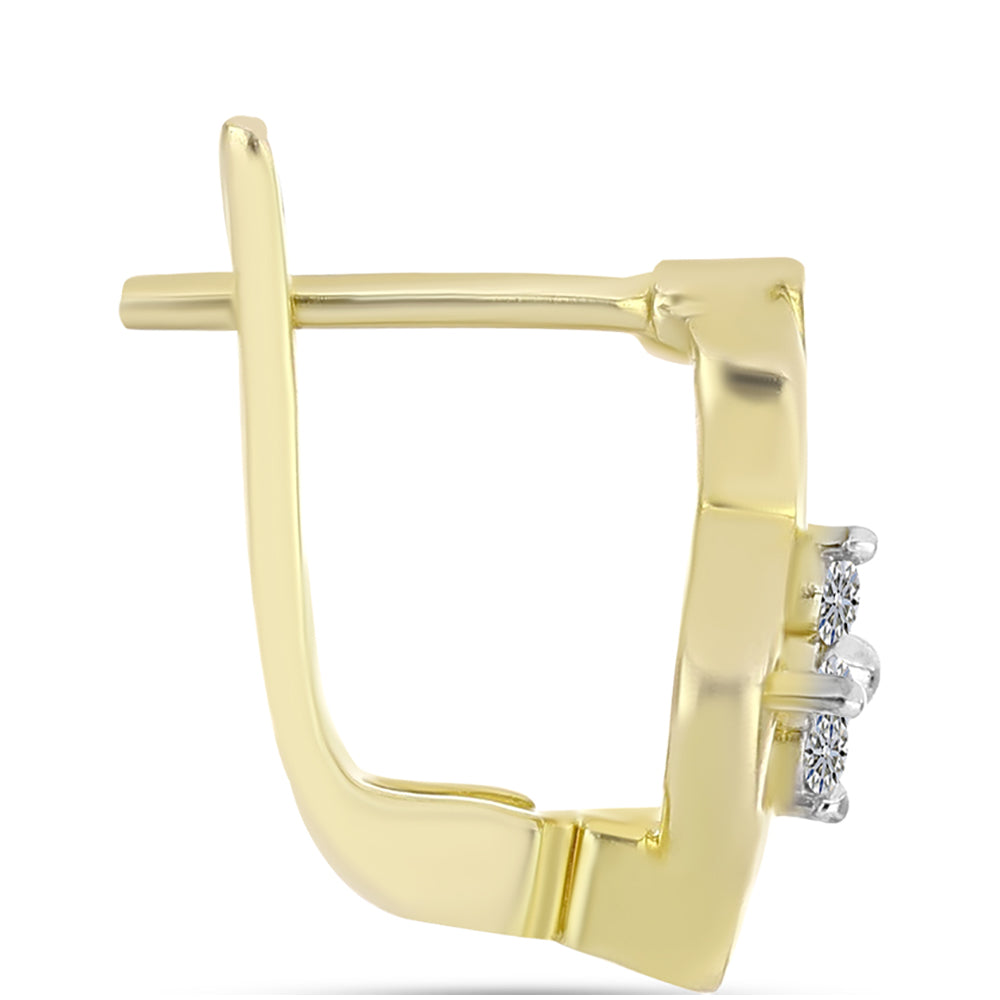 Goldplattierte Silberohrringe mit weißem Diamant