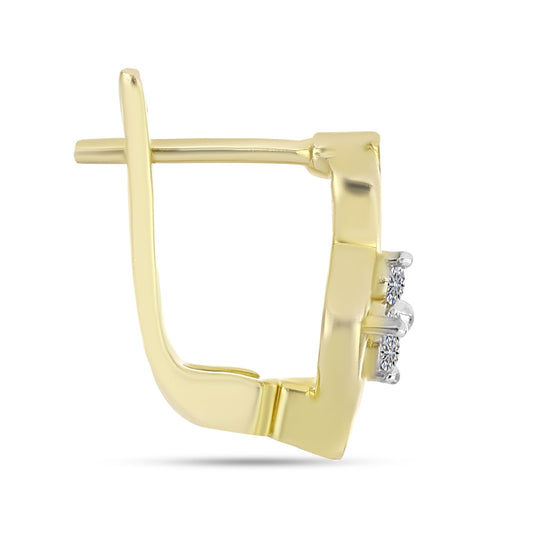 Goldplattierte Silberohrringe mit weißem Diamant