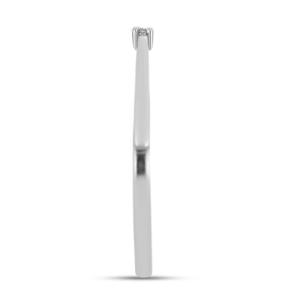 Silberring mit weißem Diamant