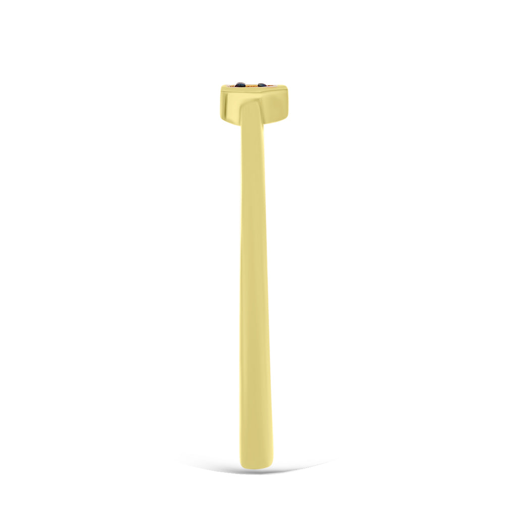Goldplattierter Silberring mit blauem Diamant