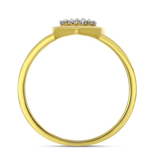Goldplattierter Silberring mit weißem Diamant