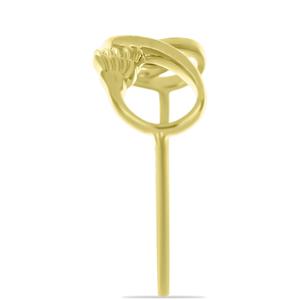 Goldplattierter Silberring mit blauem Diamant