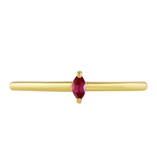 Goldplattierter Silberring mit Thai Rubin