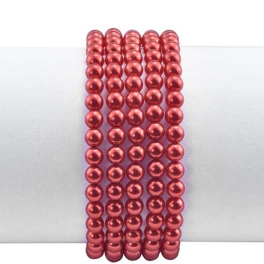 Goldplattiertes Silberarmband mit roter Süßwasserperle