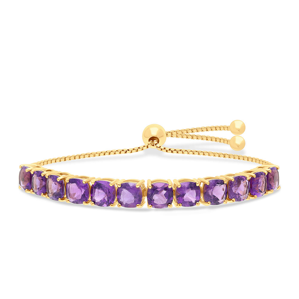 Goldplattiertes Silberarmband mit marokkanischem Amethyst