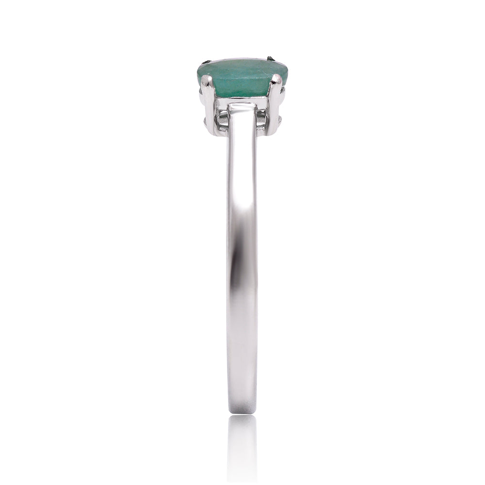 Silberring mit brasilianischem Smaragd