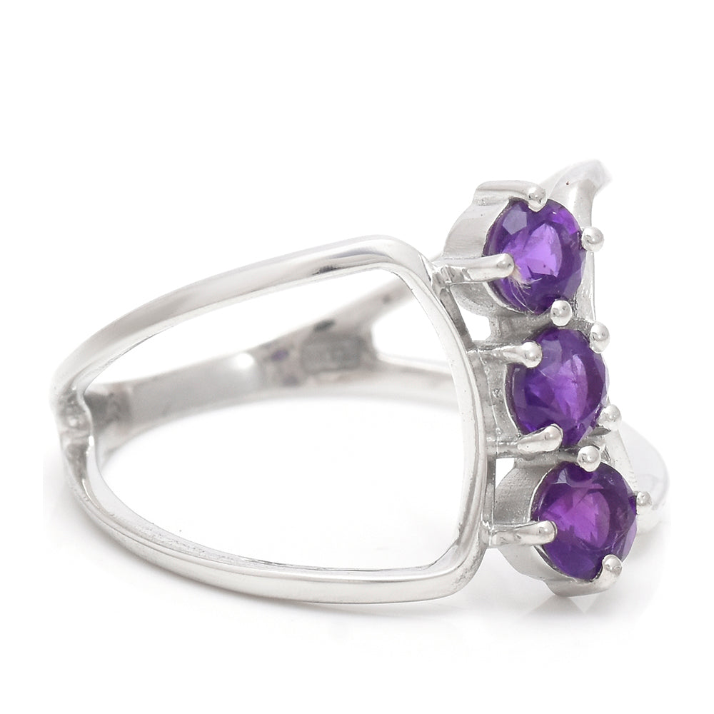 Goldplattierter Silberring mit marokkanischem Amethyst