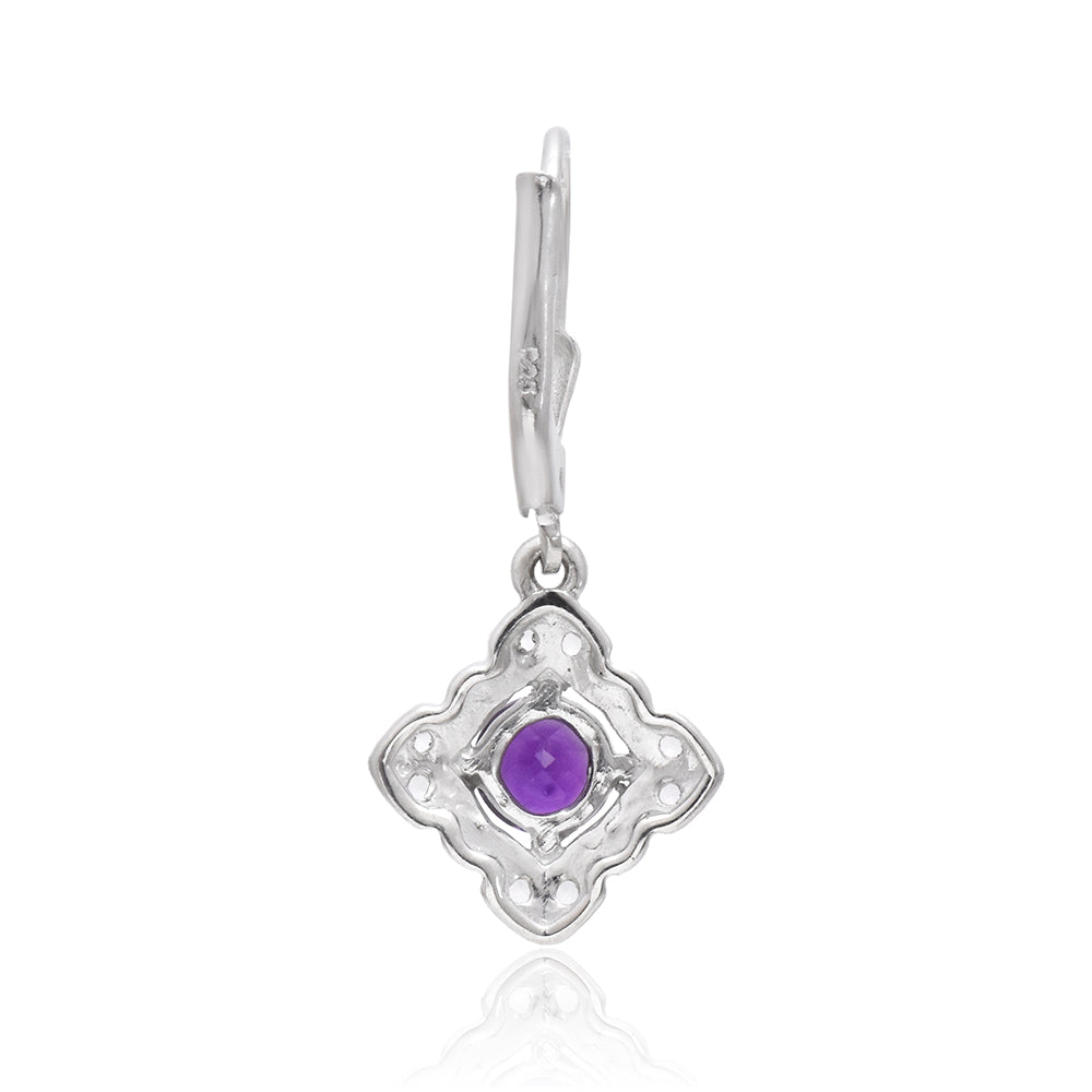 Silberohrringe mit marokkanischem Amethyst und weißem Topas