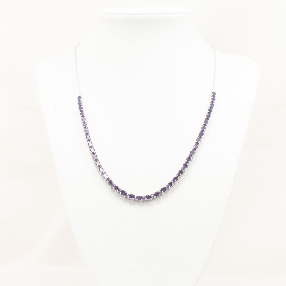 Silberhalskette mit marokkanischem Amethyst