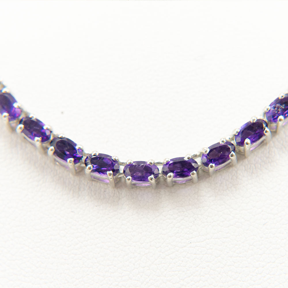 Silberhalskette mit marokkanischem Amethyst
