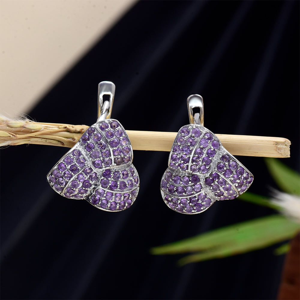 Silberohrringe mit marokkanischem Amethyst