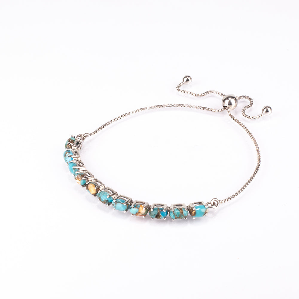 Silberarmband mit Austerntürkis