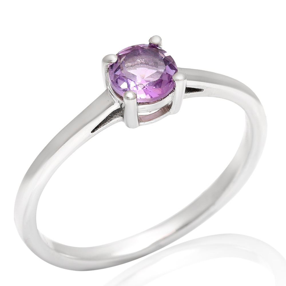 Silberring mit brasilianischem Amethyst