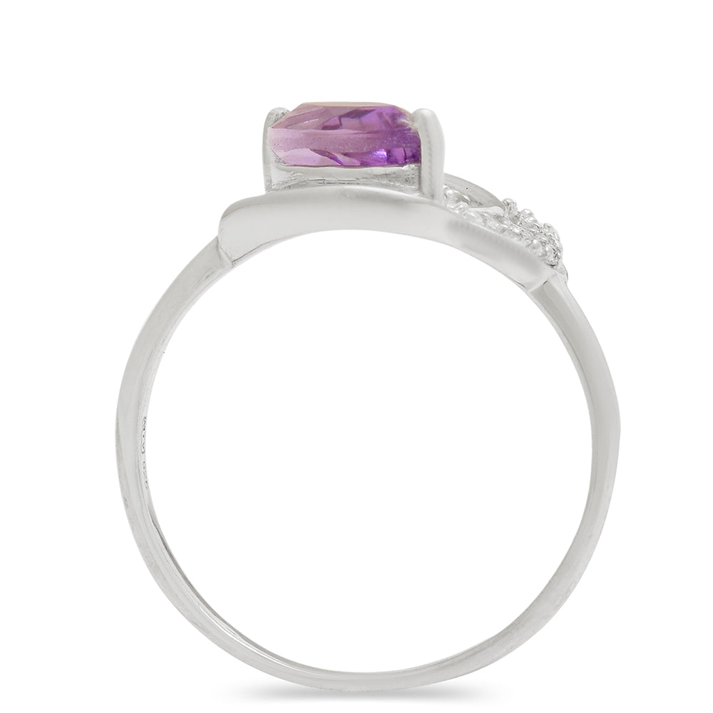 Silberring mit brasilianischem Amethyst und weißem Topas